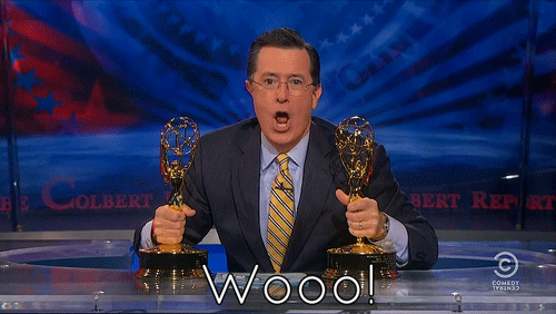 Stephen Colbert Emmy gif