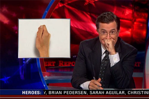 Stephen Colbert character break