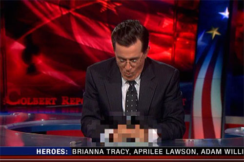 Stephen Colberts hands