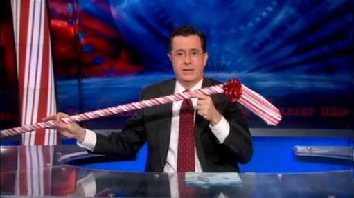 Hockey Stick Colbert Gift Wrapping