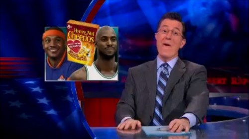 Stephen Colbert calls snap on some b-ball banter