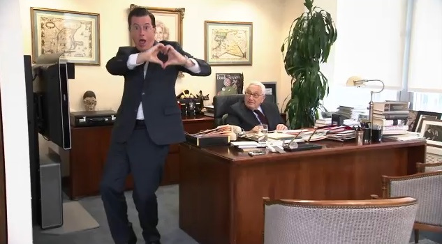 Henry Kissinger with Stephen Colbert