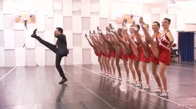 Stephen Colbert with The Rockettes