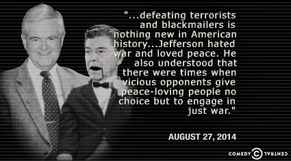 Newt Gingrich with Reagan Puppet